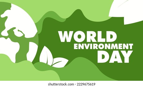 Pancarta del Día Mundial del Medio Ambiente, pancarta del Día de la Tierra, fondo verde, medio ambiente, pancarta.