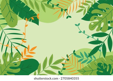 world environment day banner with leaf plant on green background vector design	