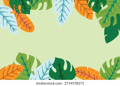 Anuncio del Día Mundial del Medio Ambiente con la planta de la hoja en diseño de Vector de fondo verde	