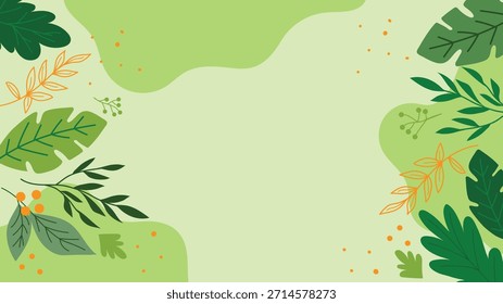 Anuncio del Día Mundial del Medio Ambiente con la planta de la hoja en diseño de Vector de fondo verde	