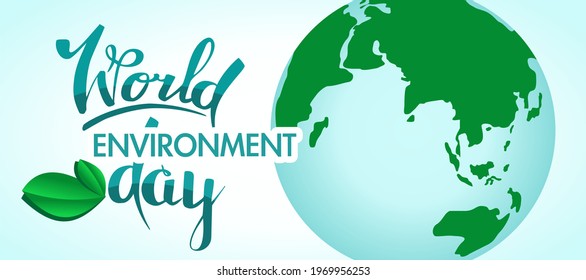 World Environment Day. Banner on the theme of ecology and caring for nature. Planet earth.