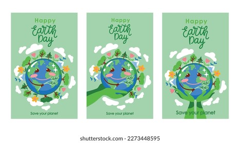 World environment day banner.  Save the planet, set of illustration. Vector.