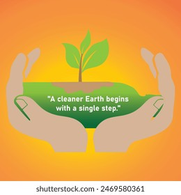 world environment day, Beat Plastic Pollution. Green plastic bottle and plant concept, Plastic bottle in hands with green plant. Vector illustration