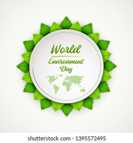 World Environment day. Bright fresh green leaves. Vector illustration EPS10