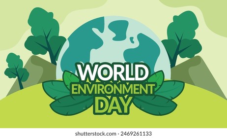 World Environment Day,  campaigns on the importance of protecting nature. background or social media post for World Environment Day.