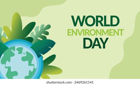 World Environment Day,  campaigns on the importance of protecting nature. background or social media post for World Environment Day.