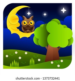 World Environment Day card or background with tree and leaves.Vector illustration