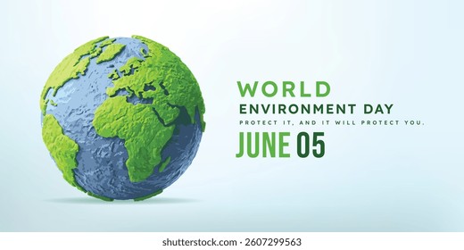 World Environment Day, Environment Care and Conservation. Earth Day, World Protection, Green Energy, Renewable and Sustainable Concept.