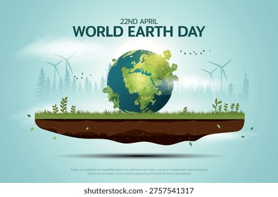World Environment Day, Environment Care and Conservation. Earth Day, World Protection, Green Energy, Renewable and Sustainable Concept.