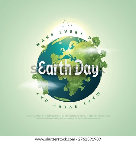 World Environment Day, Environment Care and Conservation. Earth Day, World Protection, Green Energy, Renewable and Sustainable Concept.
