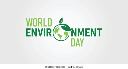 World Environment Day is celebrated annually on 5 June. World Environment Day concept, world map tree design. World map with Environment Day. Creative Concept, design. Vector art. Leaf circle art.