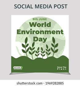 World environment day celebration and greeting vector design.