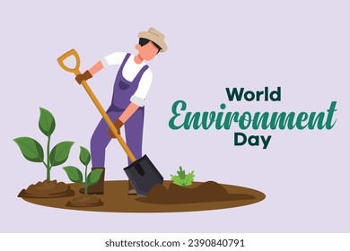 World Environment day. Colored flat vector illustration isolated.