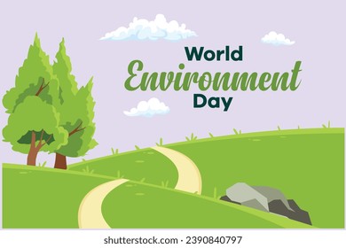 World Environment day. Colored flat vector illustration isolated.