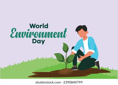 World Environment day. Colored flat vector illustration isolated.