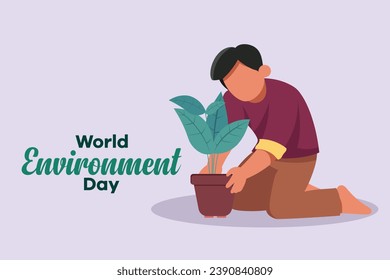 World Environment day. Colored flat vector illustration isolated.