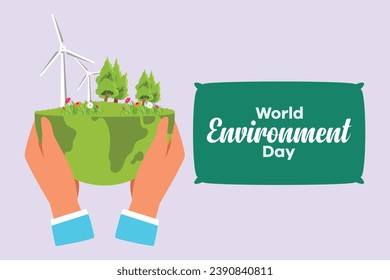 World Environment day. Colored flat vector illustration isolated.
