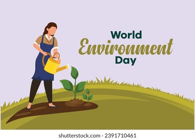 World Environment day. Colored flat vector illustration isolated.