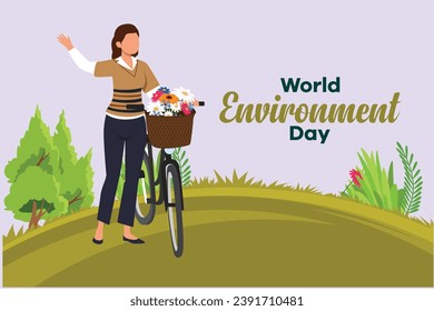 World Environment day. Colored flat vector illustration isolated.