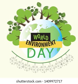 World Environment day concept. 3d paper cut eco friendly design. Vector illustration. Paper carving layer green leaves shapes with shadow