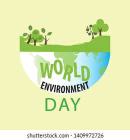 World Environment day concept. 3d paper cut eco friendly design. Vector illustration. Paper carving layer green leaves shapes with shadow