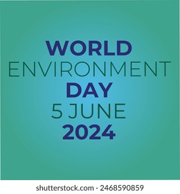 World Environment Day concept banner design. blue typography and  Vector illustration isolated EPS on dark light color background. celebration day poster web social media post green earth graphic.