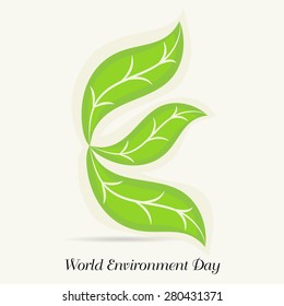 World Environment Day concept with beautiful  green leaves on abstract background.
