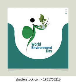 Concepto del Día Mundial del Medio Ambiente, Día Mundial del Medio Ambiente, personajes, salvando el planeta, Ilustración del árbol vectorial.