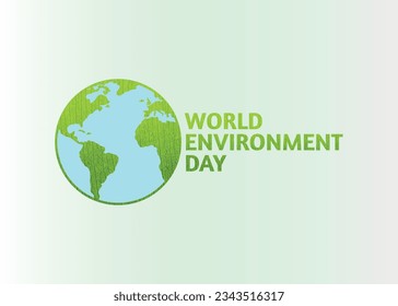 World Environment day concept design. Happy Environment day, 05 June. World map with Environment day green text background vector illustration.