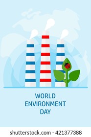 World environment day concept. Earth Day concept. Ecology design concept with air, water and soil. Flat icons isolated vector illustration.