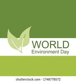 Concepto del Día Mundial del Medio Ambiente.  diseño ecológico. Ilustración vectorial. hojas verdes forma el día del medio ambiente mundial