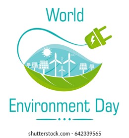 World Environment Day. Concept of ecological design. 