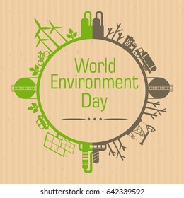 World Environment Day. Concept of ecological design. 