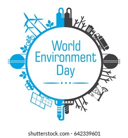World Environment Day. Concept of ecological design. 