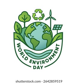 World environment day concept. ecology planet-Vector stock illustration