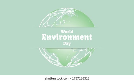 World Environment day concept. Generated image the earth on green background. Vector illustration.