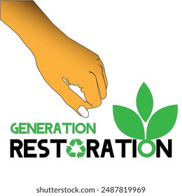 world environment day concept. generation restoration theme. illustration vector