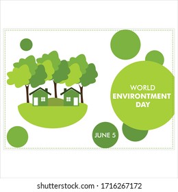  Día mundial del medio ambiente. Concepto del Día Mundial del Medio Ambiente. Eco Tierra Verde. Ilustración vectorial del Día Mundial del Medio Ambiente. Fondo del Día Mundial del Medio Ambiente.