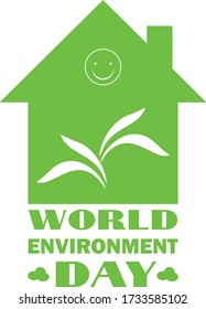 World Environment Day Concept with green leaves. Vector illustration.