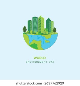 World Environment Day Concept – Green Earth, Save Nature, Eco-Friendly Design