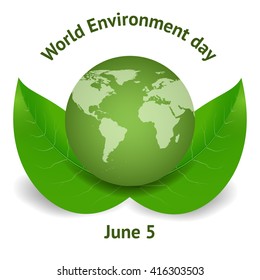World environment day concept. Green Eco Earth. Vector illustration. Can be used for booklet, brochure, flyer, website