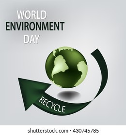 World environment day concept. Green Eco Earth. Vector illustration