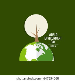 World environment day concept. Green Eco Earth. Vector illustration.