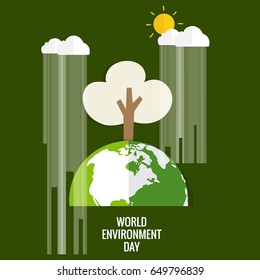World environment day concept. Green Eco Earth. Vector illustration.