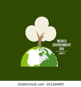 World environment day concept. Green Eco Earth. Vector illustration.