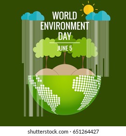 World environment day concept. Green Eco Earth. Vector illustration.