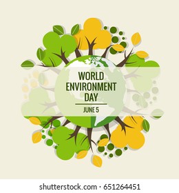 World environment day concept. Green Eco Earth. Vector illustration.