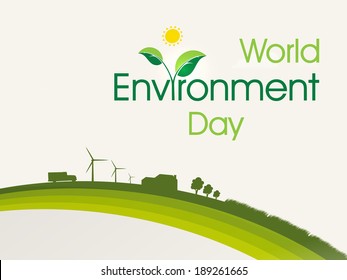 World Environment Day concept with illustration of urban city background, can be use as flyer, banner or poster. 