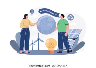 World Environment Day Concept Illustration concept on white background
