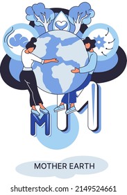 World Environment Day concept with mother globe protected by human hands, Save Earth banner. Saving natural ecology and Planet, wildlife ecosystem. Environmental friendly life, healthy planet